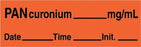 Medline Anesthesia Syringe Labels - Pancuronium Fluorescent Red mg / mL Tape - ATX1588