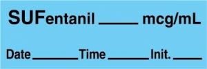 Medline Anesthesia Syringe Labels - Sufentanil Blue mcg / mL Tape - ATX177C