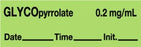 Medline Anesthesia Syringe Labels - Glycopyrrolate Light Green 0.2 mcg / mL Tape - ATX182G