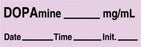 Medline Anesthesia Syringe Labels - Dopamine Lavender mg / mL Tape - ATX18