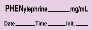 Medline Anesthesia Syringe Labels - Phenylephrine Lavender mg / mL Tape - ATX268