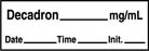 Medline Anesthesia Syringe Labels - Decadron White mg / mL Tape - ATX352W