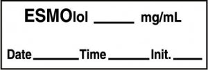 Medline Anesthesia Syringe Labels - Esmolol White mg / mL Tape - ATX374