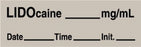 Medline Anesthesia Syringe Labels - Lidocaine Gray mg / mL Tape - ATX39