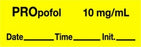 Medline Anesthesia Syringe Labels - Propofol Yellow 10 mg / mL Tape - ATX423C