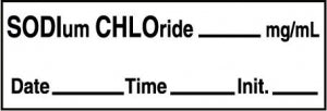 Medline Anesthesia Syringe Labels - Sodium Chloride White mg / mL Tape - ATX433