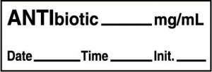 Medline Anesthesia Syringe Labels - Antibiotic White mg / mL Tape - ATX840