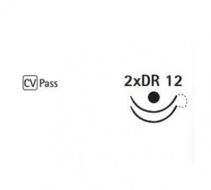 Aesculap Premicron Sutures - Premicron Green Suture, Size 4-0, 75 cm, Double Arm DR 12 Needle - C0026854