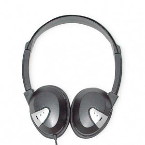 AVID Stereo - Over the Head - Single Use Patient Headphones - Stereo Headset with Foam Ear Pads, Black and Silver - FV-060