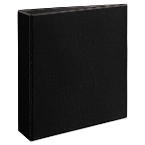 Avery Economy View Binders with Round Rings - Black Heavy-Duty Nonstick 2" Capacity View Binder with Slant Rings - 05500