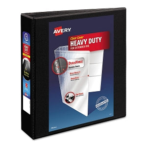 Avery Economy View Binders with Round Rings - Black Heavy-Duty Nonstick 2" Capacity View Binder with Slant Rings - 05500