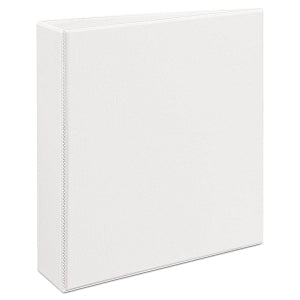 Avery Economy View Binders with Round Rings - White Heavy-Duty Nonstick 2" Capacity View Binder with Slant Rings - 05504