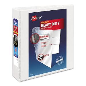 Avery Economy View Binders with Round Rings - White Heavy-Duty Nonstick 2" Capacity View Binder with Slant Rings - 05504