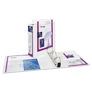 Avery Economy View Binders with Round Rings - White Heavy-Duty Nonstick 3" Capacity View Binder with Slant Rings - 05604