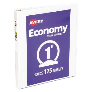 Avery Economy Round-Ring View Binders - White 1" Capacity Round Ring Economy View Binder - 05711