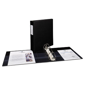 Avery-Dennison Durable Binder w/2 Booster EZD Rings - Black 2" Durable Binder with 2 Booster EZD Rings - 08502