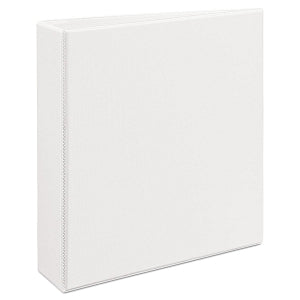 Avery-Dennison DurableVu Binder w/Nonlocking EZD Rings - White 2" Durable Binder with 2 Booster EZD Rings - 09501