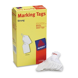 Avery White Marking Tags - White 1.75" x 1.1" Strung Marking Tags - 12204