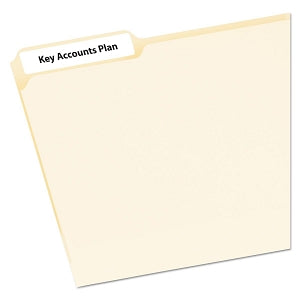 Avery Mini-Sheet Filing Labels - File Folder Labels on Mini Sheets, 2/3" x 3-7/16", White - 2181