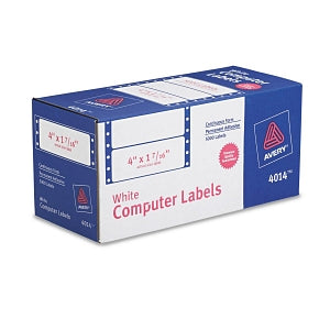 Avery White Mailing Label for Dot Matrix Printers - Dot Matrix Mailing Labels, 1 Across, 1-7/16" x 4", White, 5000/Box - 4014