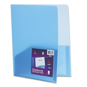 Avery Translucent Blue Plastic Two-Pocket Folder - Plastic 2-Pocket Folder, 20-Sheet Capacity, Translucent Blue - 47811