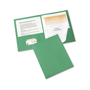 Avery Folders with Two Pockets and Three Fasteners - 2-Pocket Folder with Prong Fastener, Letter Size, 1/2" Capacity, Green - 47977