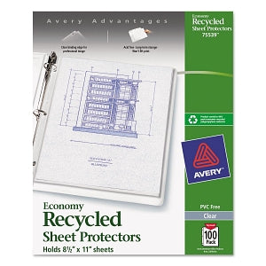 Avery Clear Recycled Polypropylene Sheet Protectors - Clear Recycled Polypropylene Sheet Protectors - 75539