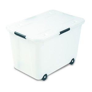 Advantus Rolling Storage Box - Clear 15-gal. Rolling Storage Box - 34009