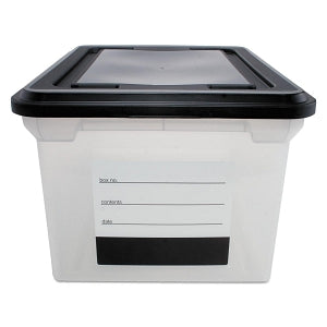 Advantus Co. File Tote with Contents Label - Clear Letter / Legal Size File Storage Box with Label - AVT-55802