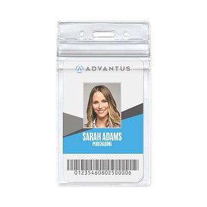 Advantus Clear Resealable ID Badge Holders - Vertical Resealable ID Ba ...