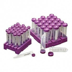 VWR 50 mL Sterile Conical Centrifuge Tubes - 50 mL Sterile Polypropylene  Conical Centrifuge Tubes with Flat Caps - 89039-656