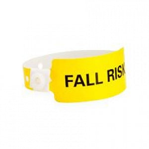 Identiplus Poly Fall Risk Alert Wristbands - Poly Narrow Alert Wristband, Yellow, Fall Risk, Adult - ALR-PW-34