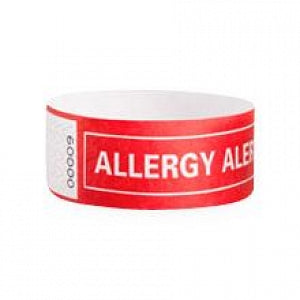 Identiplus Tyvek Allergy Alert Wristbands - Tyvek Allergy Alert Wristband, Regular, Red - ALR-TA-03