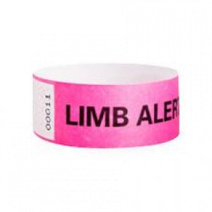 Identiplus Tyvek Limb Alert Wristbands - Tyvek Limb Alert Wristband, Regular, Pink - ALR-TA-07