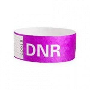 Identiplus Tyvek DNR Alert Wristbands - Tyvek DNR Alert Wristband, Regular, 1" x 10", Purple - ALR-TA-36