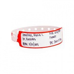 Identiplus Poly Write-On Wristbands - Poly Write-On Wristband, Adult, Red - CLS-PXO-03