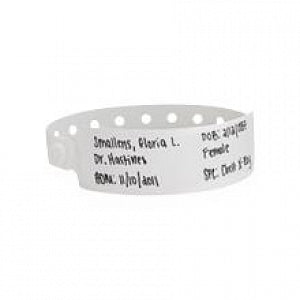 Identiplus Poly Write-On Wristbands - Poly Write-On Wristband, Adult, White - CLS-PXO-09