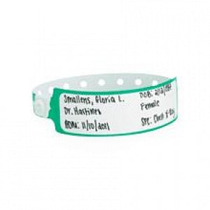 Identiplus Poly Write-On Wristbands - Poly Write-On Wristband, Adult, Green - CLS-PXO-35