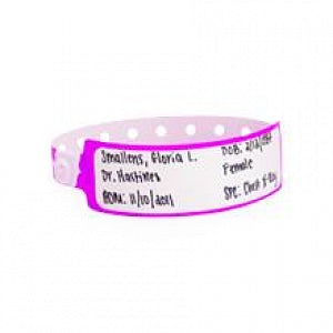 Identiplus Poly Write-On Wristbands - Poly Write-On Wristband, Adult, Purple - CLS-PXO-36