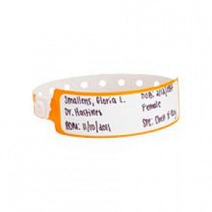 Identiplus Poly Write-On Wristbands - Poly Write-On Wristband, Adult, Orange - CLS-PXO-40