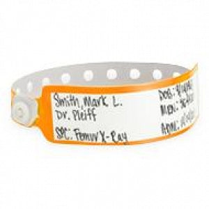 Identiplus Vinyl Write-On Wristband - Vinyl Snap Write-On Wristband, Extra-Wide, Neon Orange - CLS-250-VXO-04