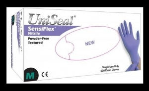 Amer Healthcare Products Uniseal SensiFlex Exam Gloves - SensiFlex Powder-Free Nitrile Exam Gloves, Size S - 202-6