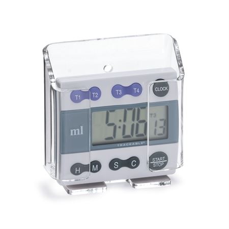 Acrylic Timer/Thermometer Holder Acrylic Timer/Thermometer Holder - 3.25"W x 1.25"D x 3.375"H