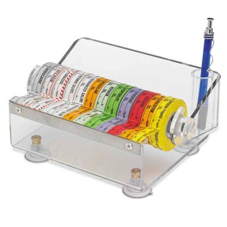 Acrylic Medication Label Tape Dispenser Holds 24 Rolls - 14"W x 6"D x 4"H