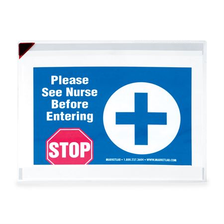 Adhesive Document Pocket Adhesive Mount Document Pocket with Magnet Corner - 12.7"W x 9.1"H