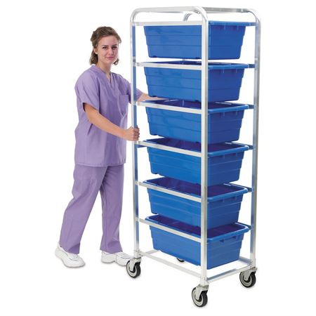 Aluminum Rack with Totes 6-Tote - 27"L x 19"W x 71"H