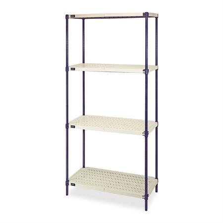 4-Shelf Plastic Mat Wire Shelving 30"W x 18"D x 72"H