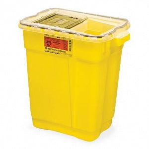 BD Chemotherapy Sharps Collectors - Yellow Chemotherapy Sharps Collector with Liquid Absorbing Pad and Hinge Cap, 5 gal. - 305493