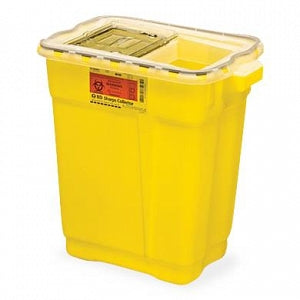 BD Chemotherapy Sharps Collectors - Yellow Chemotherapy Sharps Collector with Liquid Absorbing Pad and One-Piece Screw Cap, 5 gal. - 305578