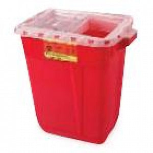 BD Extra-Large Sharps Collectors - Red Extra-Large Sharps Collector with Liquid Absorbing Pad and Hinge Top with Gasket, 9 gal. - 305601